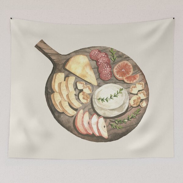 Item preview, Round Cheese, Fruits and Crackers Board designed and sold by Alicia Chee.