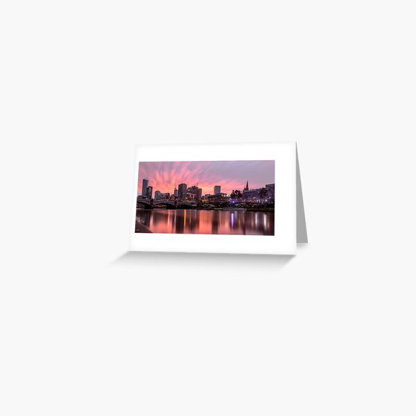 Princes Bridge Sunset, Melbourne Greeting Card