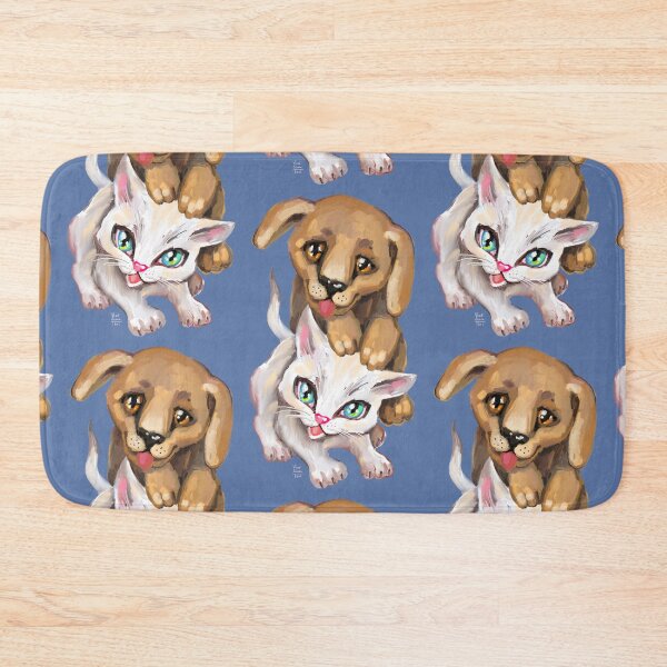 Item preview, cat and dog designed and sold by RukkiZukkiArt.