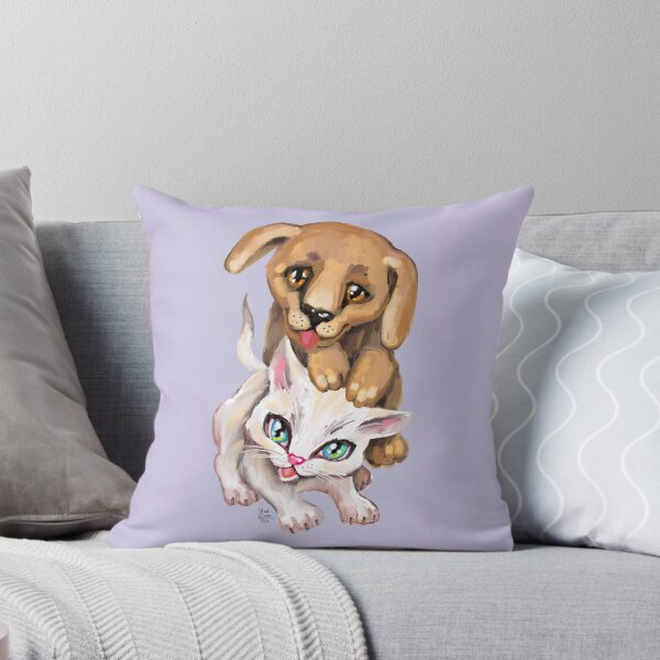 Item preview, cat and dog designed and sold by RukkiZukkiArt.
