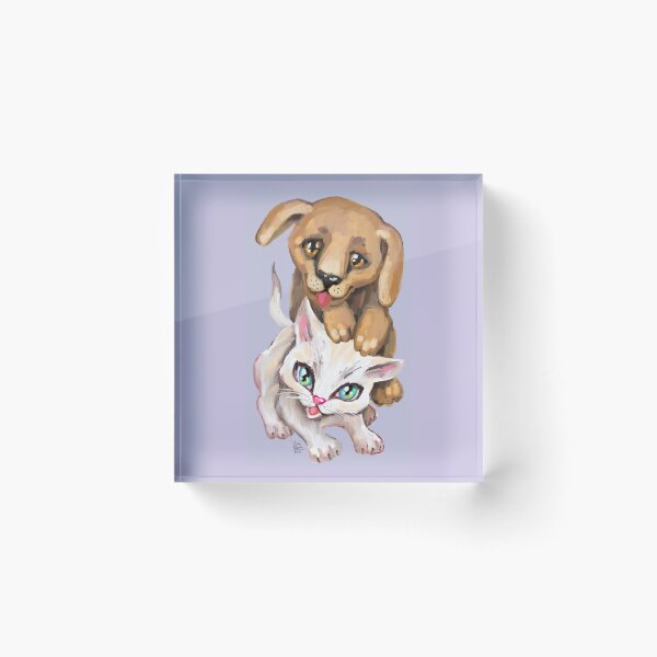 Item preview, cat and dog designed and sold by RukkiZukkiArt.