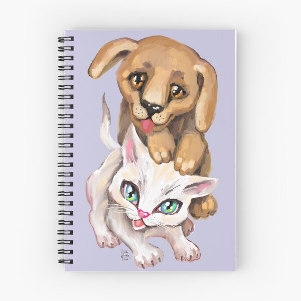 Item preview, cat and dog designed and sold by RukkiZukkiArt.