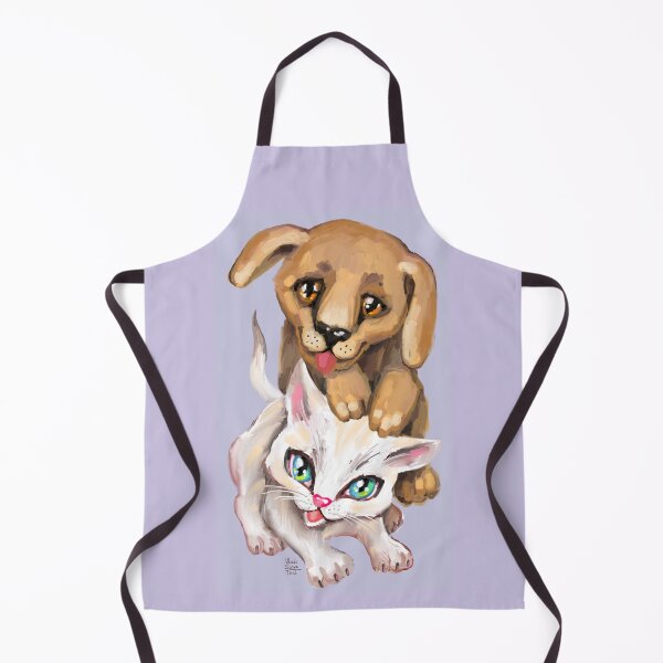 Item preview, cat and dog designed and sold by RukkiZukkiArt.