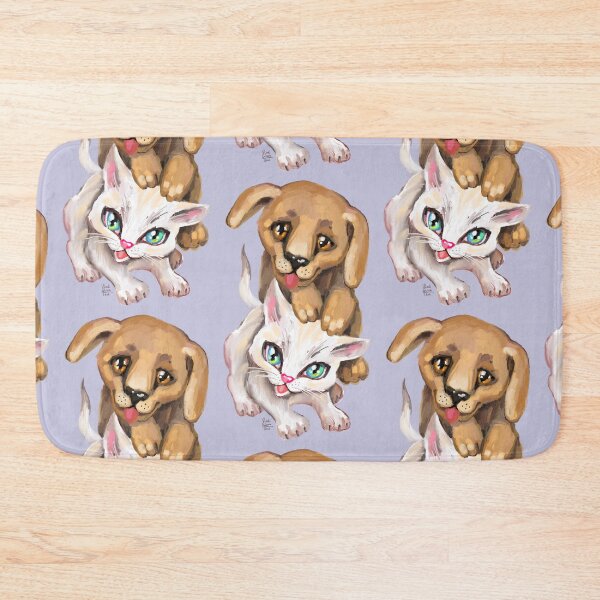 Item preview, cat and dog designed and sold by RukkiZukkiArt.