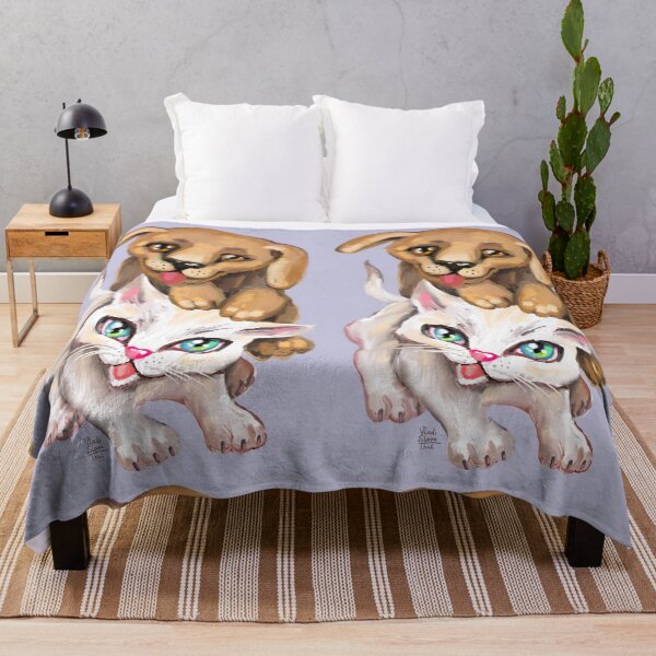 Item preview, cat and dog designed and sold by RukkiZukkiArt.