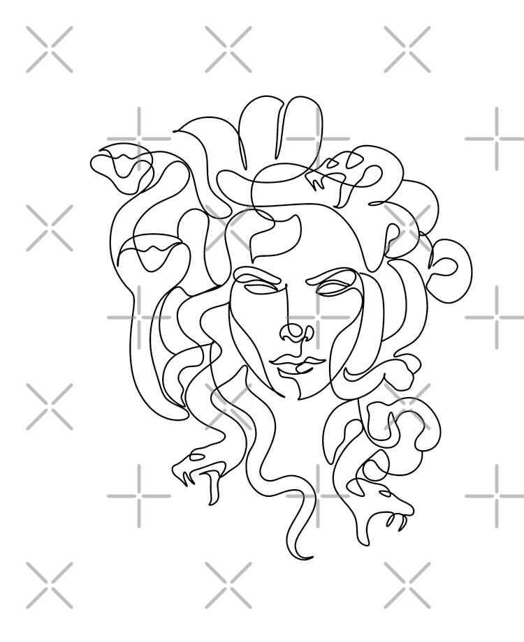 Printed vinyl Medusa Face, Greek Mythology