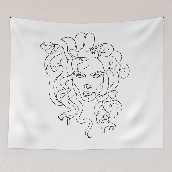 Item preview, Medusa Head Print, Medusa Wall Art, Line Art, Gorgona Line Drawing Print, Greek Mythology Wall Art Printable, Abstract wall art designed and sold by OneLinePrint.