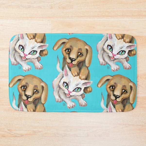 Item preview, cat and dog designed and sold by RukkiZukkiArt.