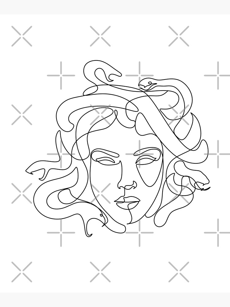 Medusa Greek Mythology Printable One Line Drawing Feminine medusa-greek-mythology-printable-one-line-drawing-feminine