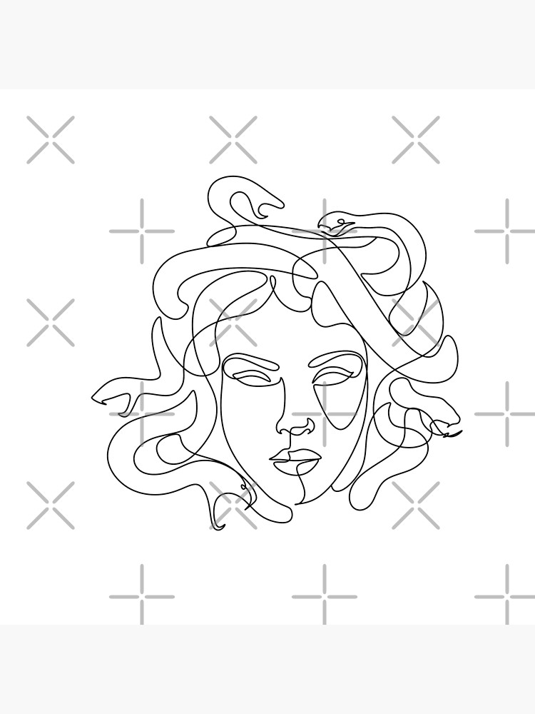 Medusa Greek Mythology Printable One Line Drawing Feminine Medusa Greek Mythology Printable One Line Drawing Feminine