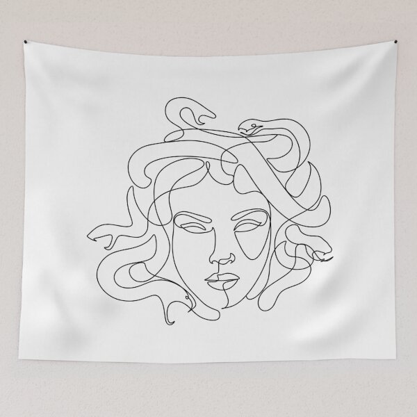 Item preview, Medusa, Greek Mythology, Printable One Line Drawing, Feminine Continuous Lines, Minimalist Artwork, Face Line Art, Modern Wall Art, Decor designed and sold by OneLinePrint.