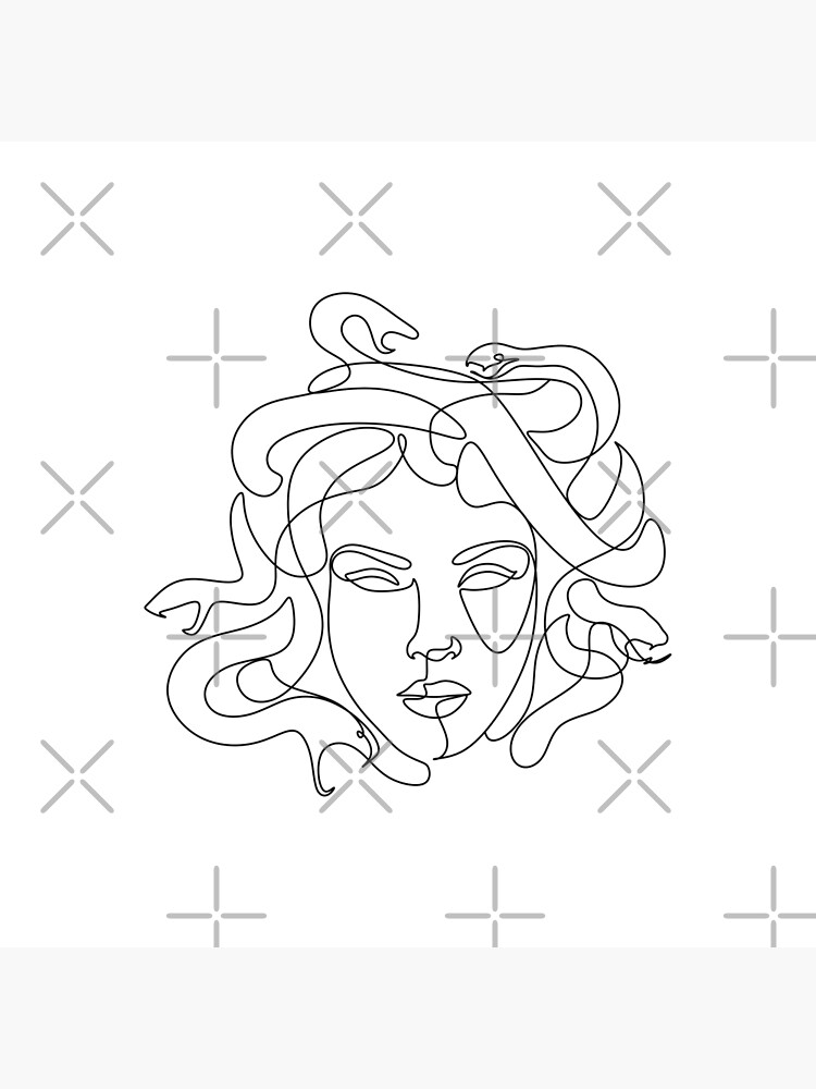 Medusa Tattoo Stencil Vector Stamp Illustration Coloring Stock