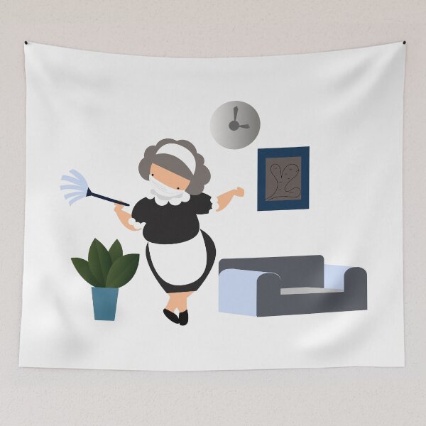 Item preview, Maid service,  Woman in a classic uniform cleaning house  designed and sold by WeeraS.