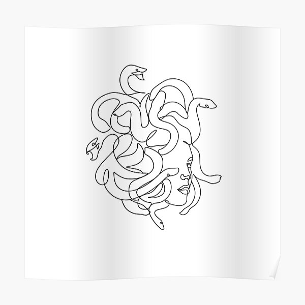 Medusa Minimal Line Art Poster For Sale By Onelineprint Redbubble