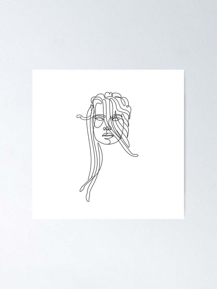 Abstract Line Medusa Gorgon Portrait Minimal One Line Female Face Modern Art For Posters