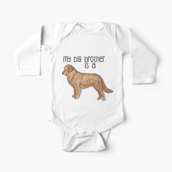 My Big Brother - Golden Retriever Long Sleeve Baby One-Piece