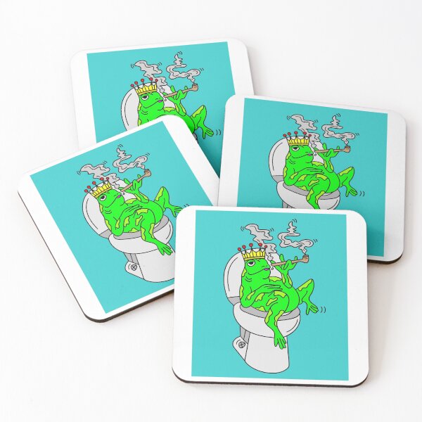 Item preview, Smoking frog on the toilet designed and sold by flofin.