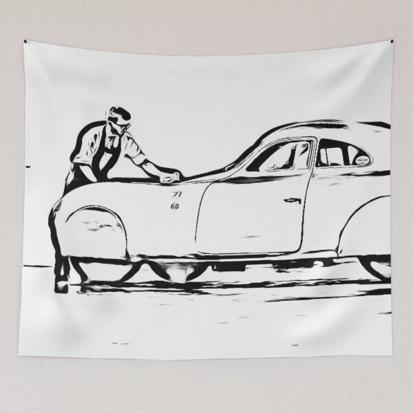 Item preview, Vintage Streamliner Coupe Art Print – Classic Retro Racing Car designed and sold by Road To Track.