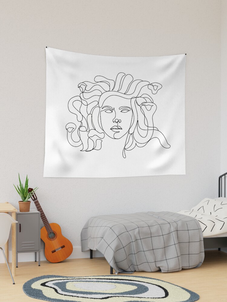 Medusa, Greek Mythology, Printable One Line Drawing, Feminine Continuous  Lines, Minimalist Artwork, Face Line Art, Modern Wall Art, Decor Tapestry  for Sale by OneLinePrint