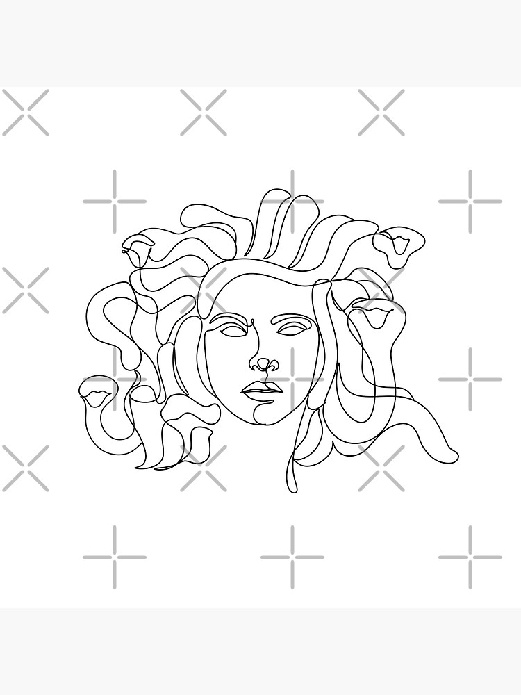 Medusa Greek Mythology Printable One Line Drawing Feminine Continuous Lines Minimalist
