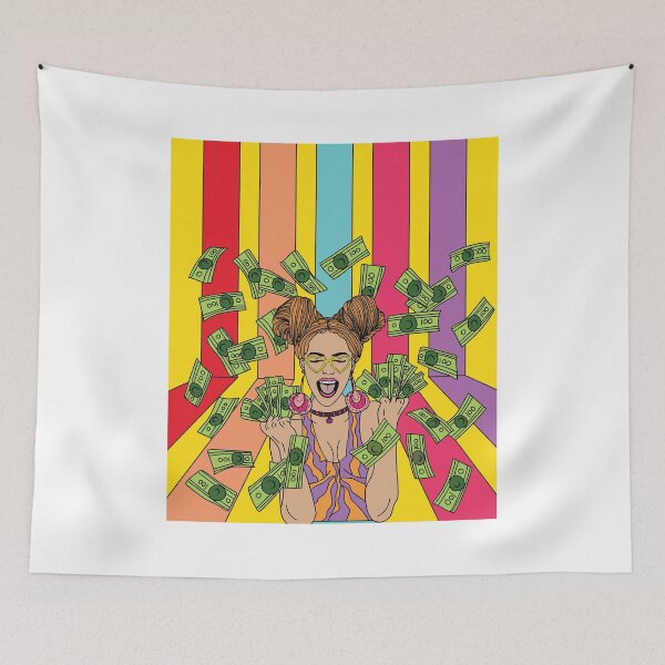 Item preview, Retro woman throws money around designed and sold by flofin.
