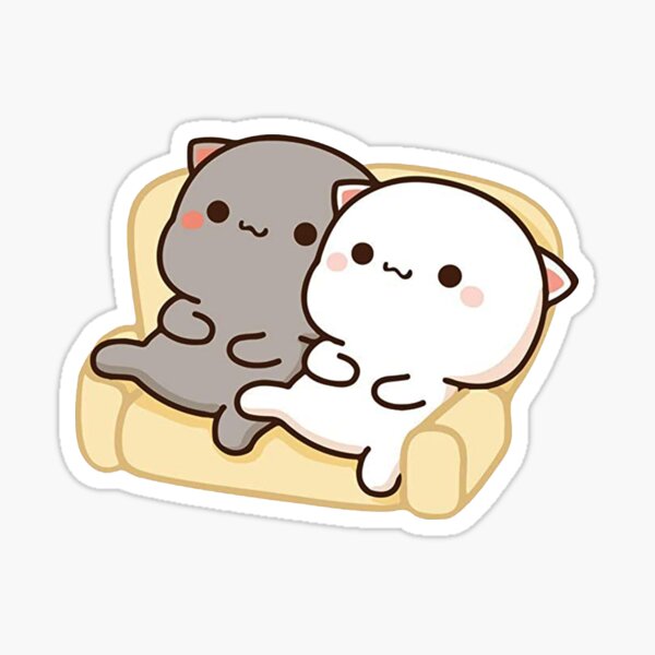 cute mochi peach cat Sticker