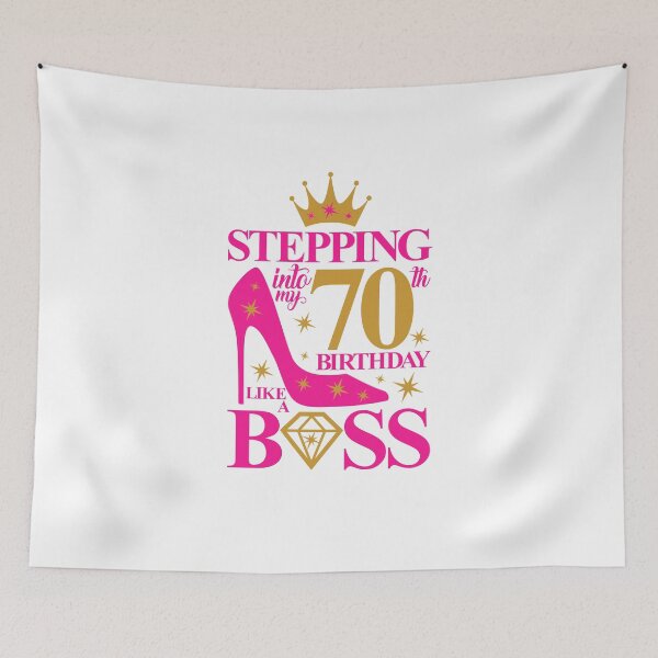 Item preview, 70th Birthday design. Stepping into my 70th Birthday like a Boss lady’s  designed and sold by iclipart.