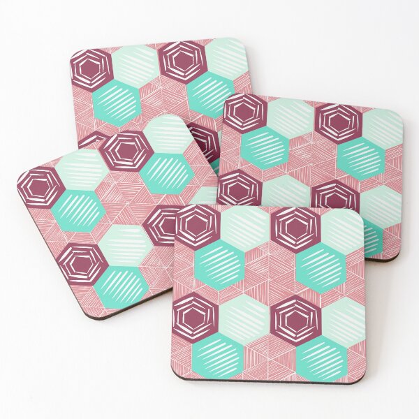 Item preview, Modern honey comb - magenta designed and sold by Moksha Patterns.