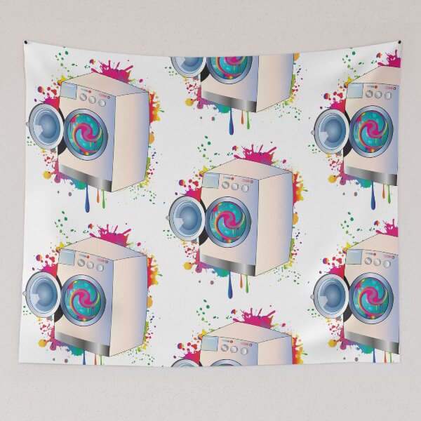 Item preview, Graffiti style washing machine with colored laundry designed and sold by Kisho.