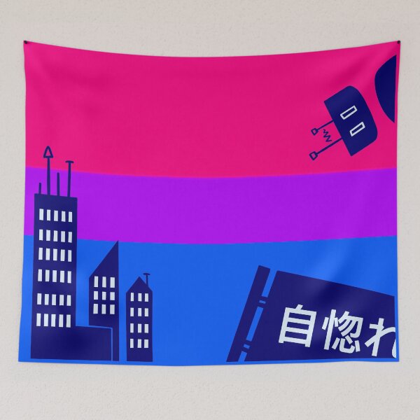 Item preview, Lgbtqia+ Aesthetic Room Flags Cyberpunk Bisexual designed and sold by Epoxxalypz.
