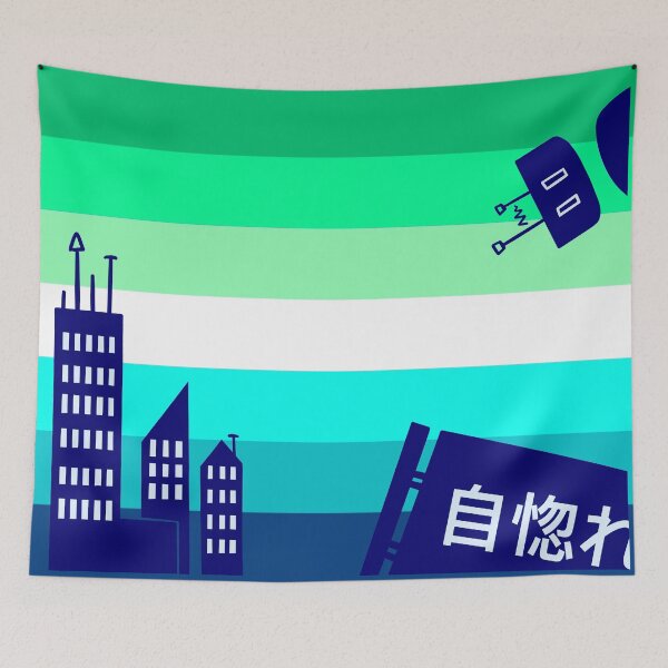 Item preview, Lgbtqia+ Gay Aesthetic Room Flags Cyberpunk MLM designed and sold by Epoxxalypz.