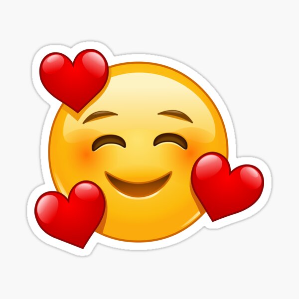 Artikel-Vorschau von Lächelndes Emoticon mit 3 Herzen, designt und verkauft von Yael Weiss.
