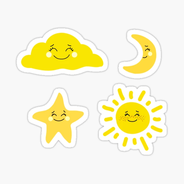 Yellow stars Sticker for Sale by FeulleDor  Coloring stickers, Cool  stickers, Cloud stickers