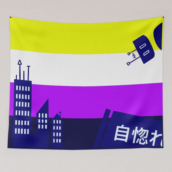 Item preview, Lgbtqia+ Aesthetic Room Flags Cyberpunk Non Binary designed and sold by Epoxxalypz.