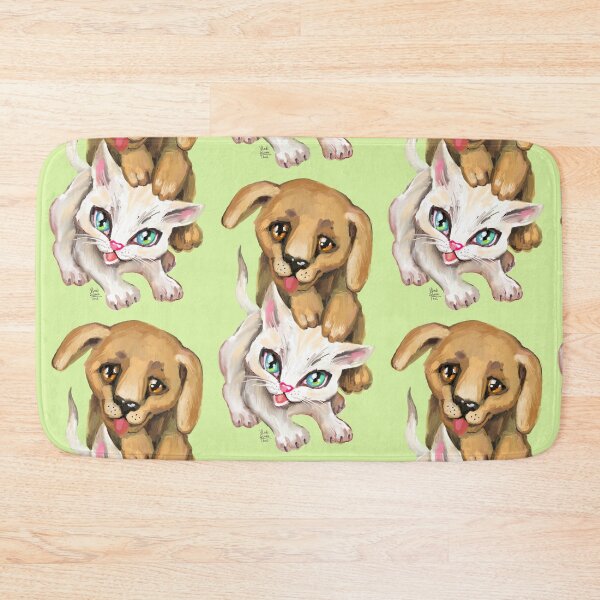Item preview, cat and dog designed and sold by RukkiZukkiArt.