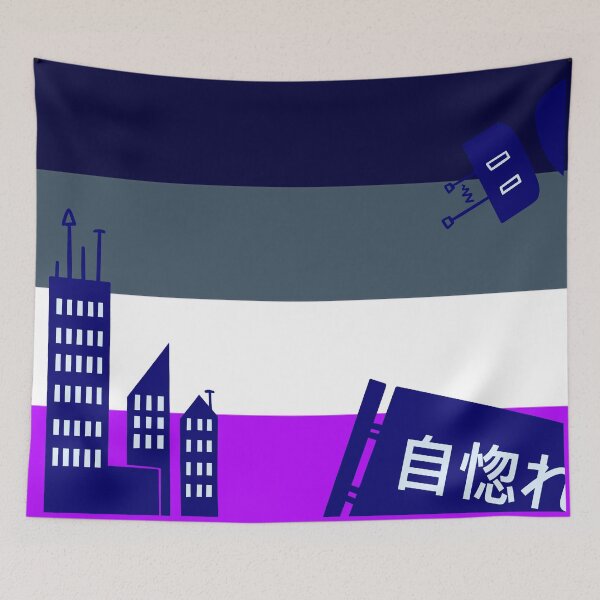 Item preview, Lgbtqia+ Aesthetic Room Flags Cyberpunk Asexual designed and sold by Epoxxalypz.
