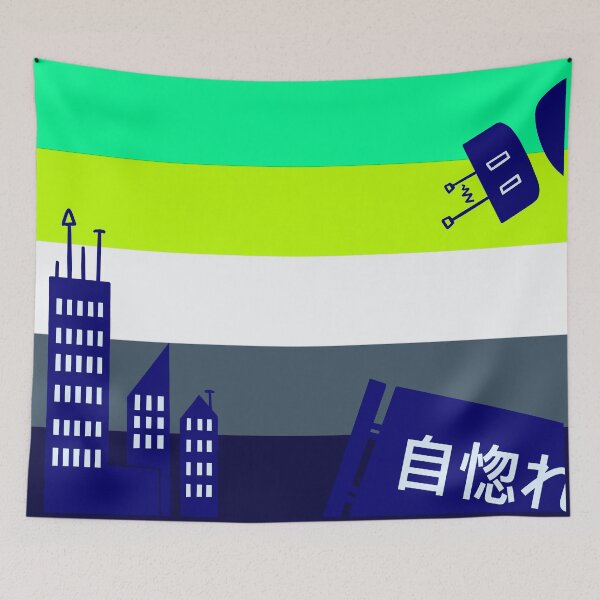 Item preview, Lgbtqia+ Aesthetic Room Flags Cyberpunk Aromantic designed and sold by Epoxxalypz.