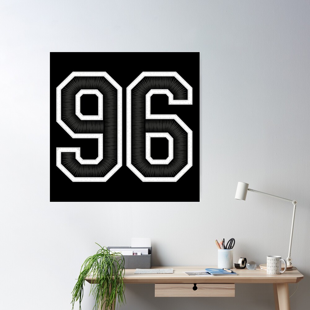 96 Black Jersey Sports Number ninety-six Football 96 Poster for