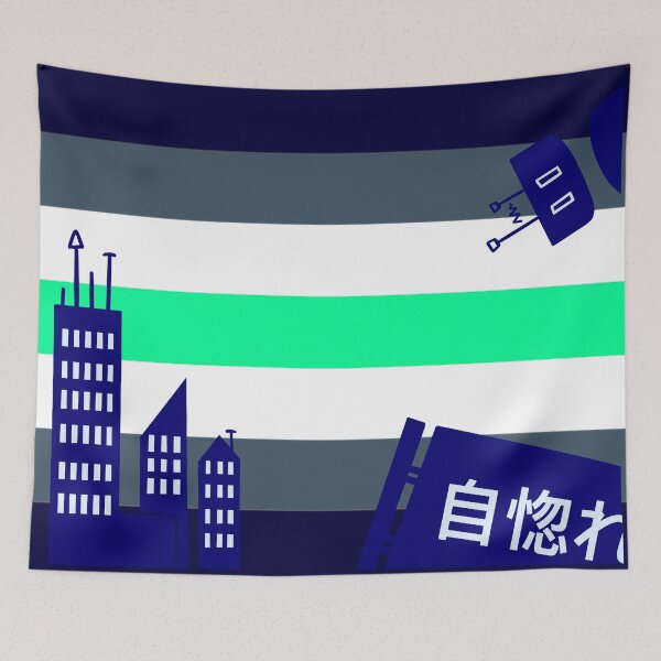 Item preview, Lgbtqia+ Aesthetic Room Flags Cyberpunk Agender designed and sold by Epoxxalypz.