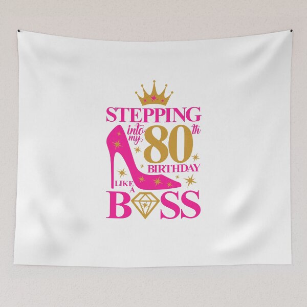 Item preview, 80th Birthday design. Stepping into my 80th Birthday like a Boss lady’s  designed and sold by iclipart.