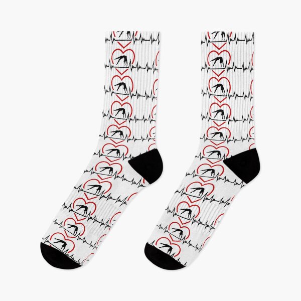 Item preview, Gymnastics heart and heartbeat EKG, gymnast pulse designed and sold by claudiasartwork.