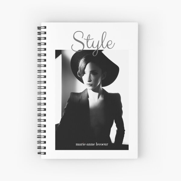Elegant Woman With Hat in Black & White Spiral Notebook