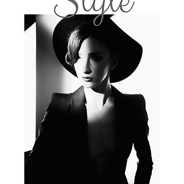 Artwork thumbnail, Elegant Woman With Hat in Black & White by ChicMarie
