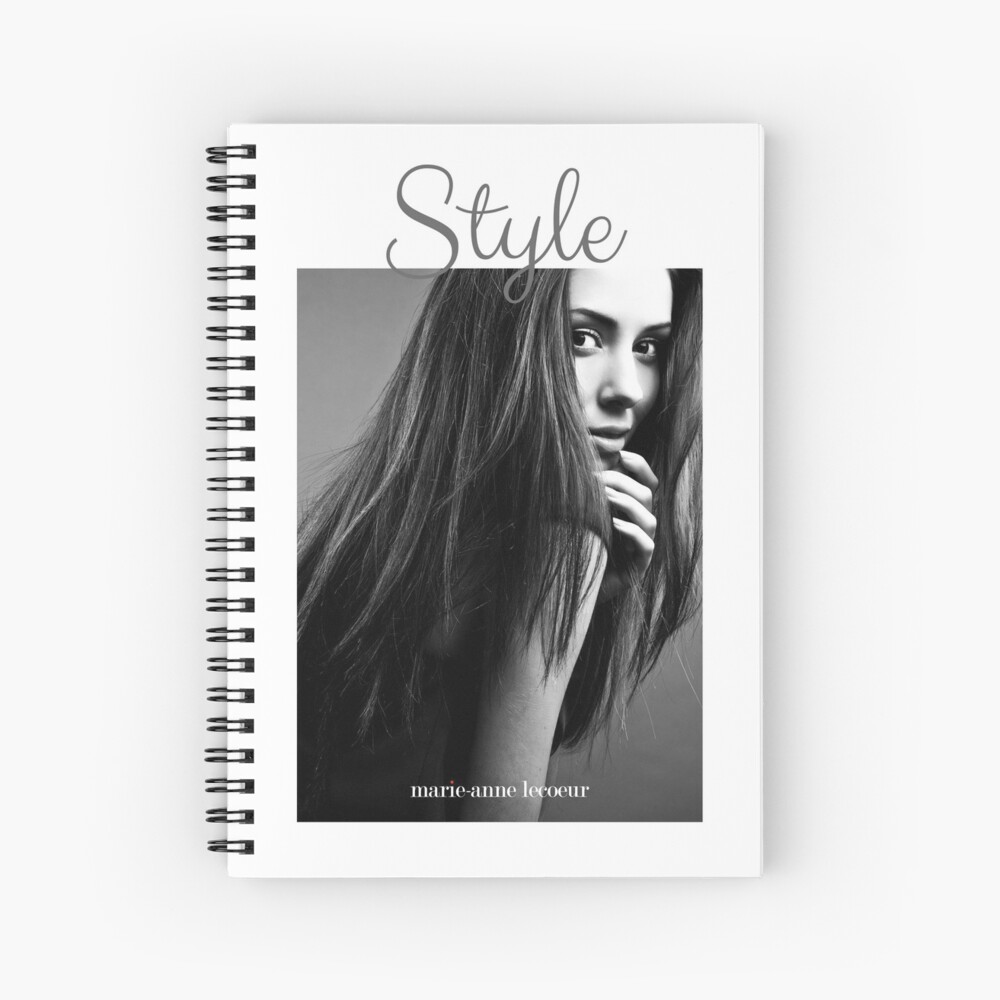 Smiling Woman in Black & White Spiral Notebook