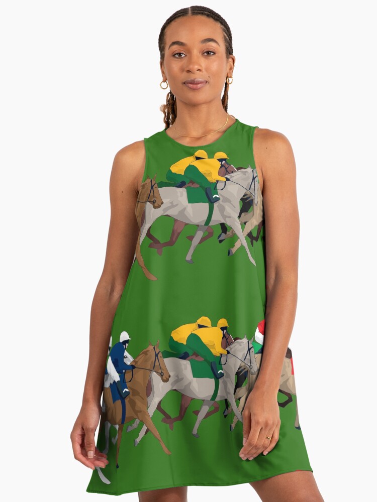 Horse Race Racing A-Line Dress Horse Race Racing A-Line Dress