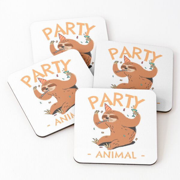 Item preview, Sloth Party Animal, live life slowly, party, happy birthday designed and sold by InkyJack.