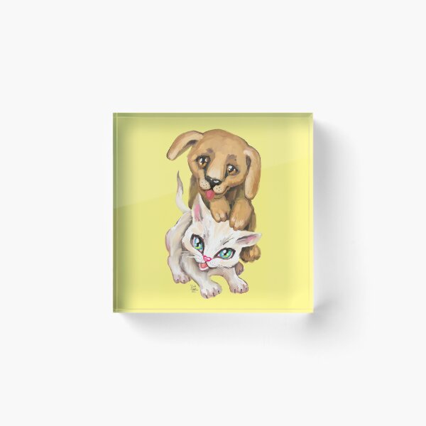 Item preview, cat and dog designed and sold by RukkiZukkiArt.