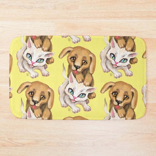 Item preview, cat and dog designed and sold by RukkiZukkiArt.