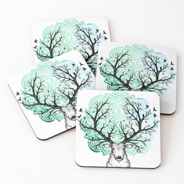 Item preview, Deer Stag Head Tree Zen designed and sold by SunnyAlloy.