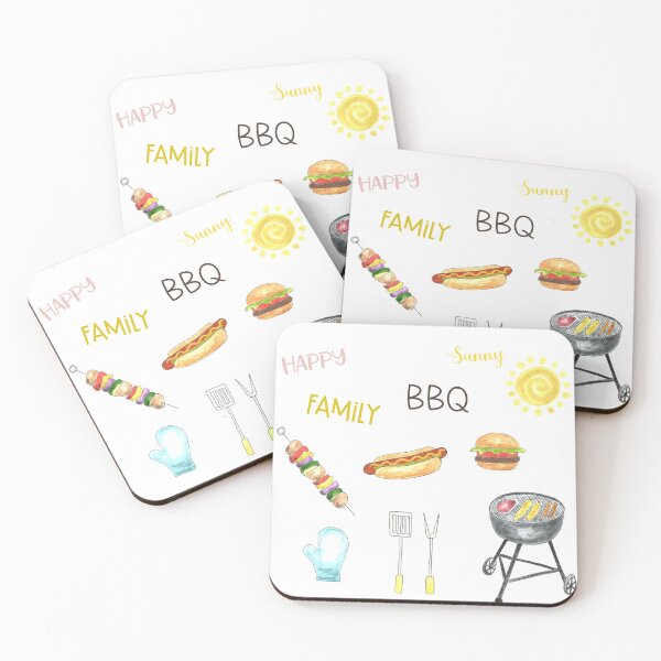 Item preview, BBQ Stickers, Hand drawn, Family Time, Spring, Summer, Hamburger, Hotdog, Sun, Corn, Chicken Kebab designed and sold by SHiNStudio.